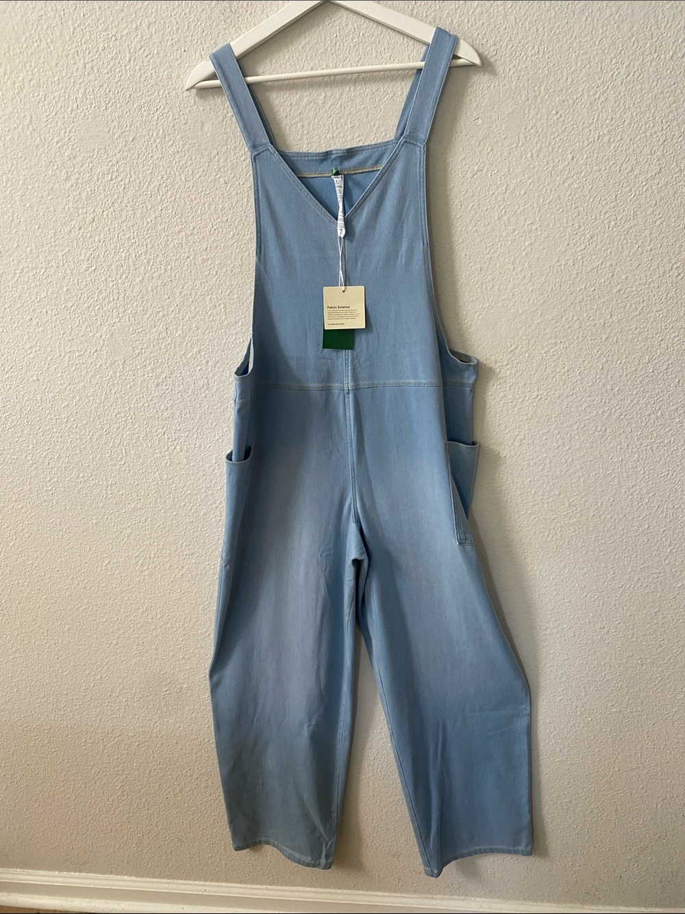 HALARA Flex Denim Light Blue Jumpsuit Overalls large